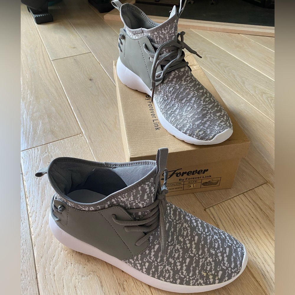 Forever Link Sneakers. Gray and white. Womens 8.5.